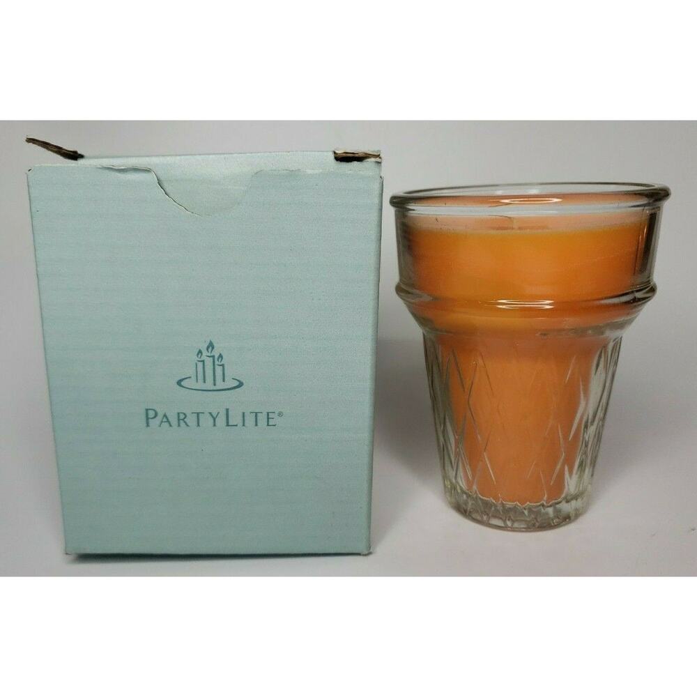 PartyLite Cone Shaped Jar Candle Mango Ginger Sorbet New HTF P5B/G17307